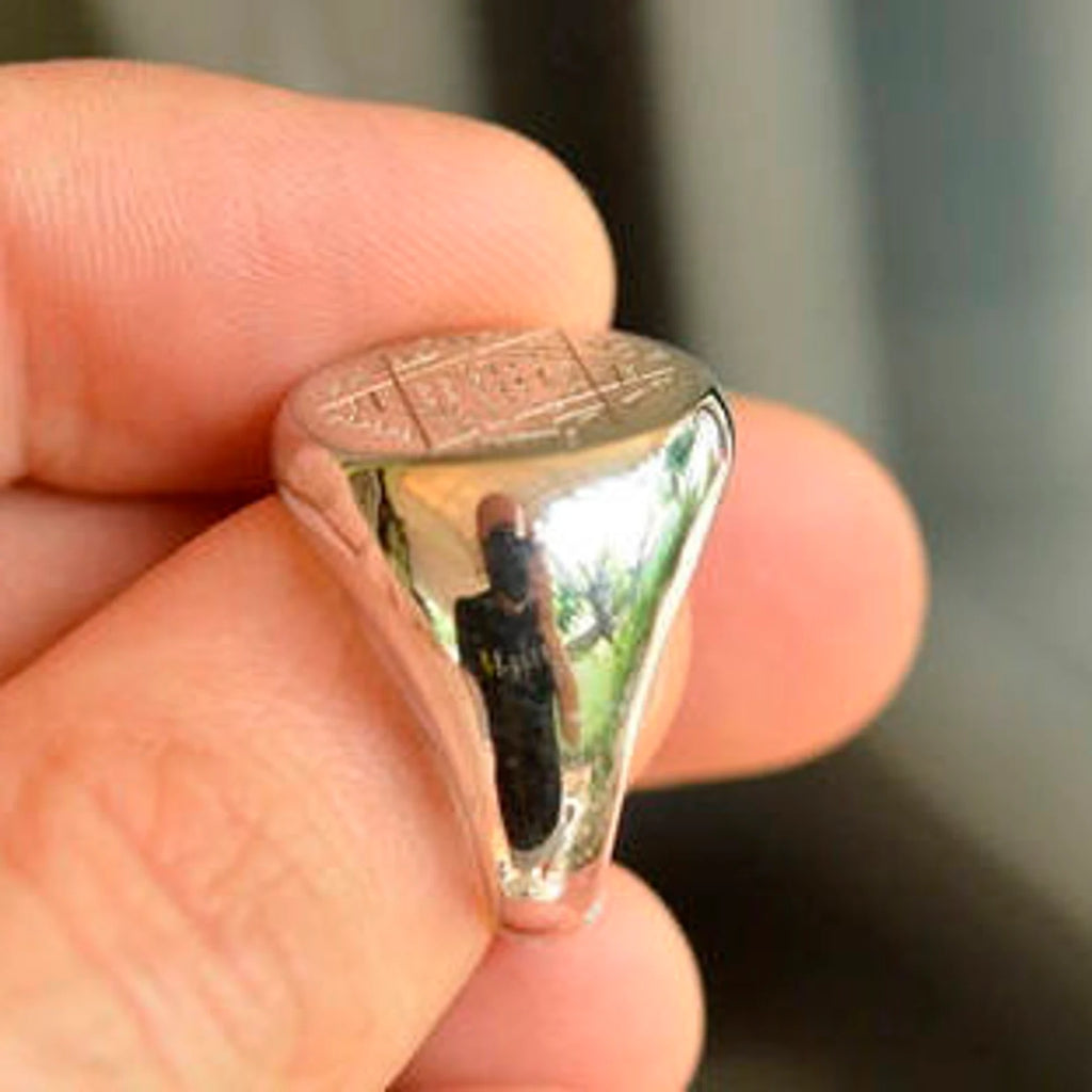 Khatam Suleiman Sterling Silver Ring: Islamic Talisman Amulet The Seal of Solomon Hexagram Sign